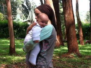 Hannah and Joanna in Uganda. Joanna is three months old already!